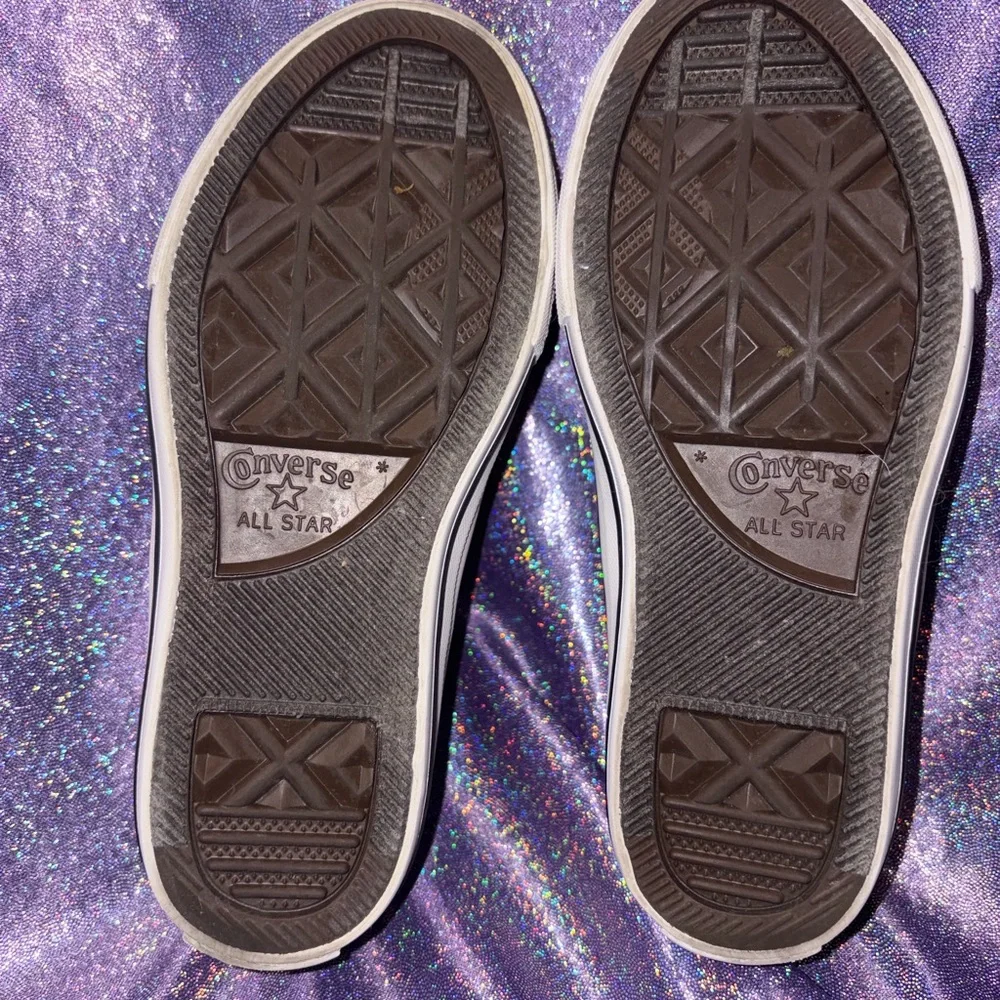 Girls Purple Glitter Converse